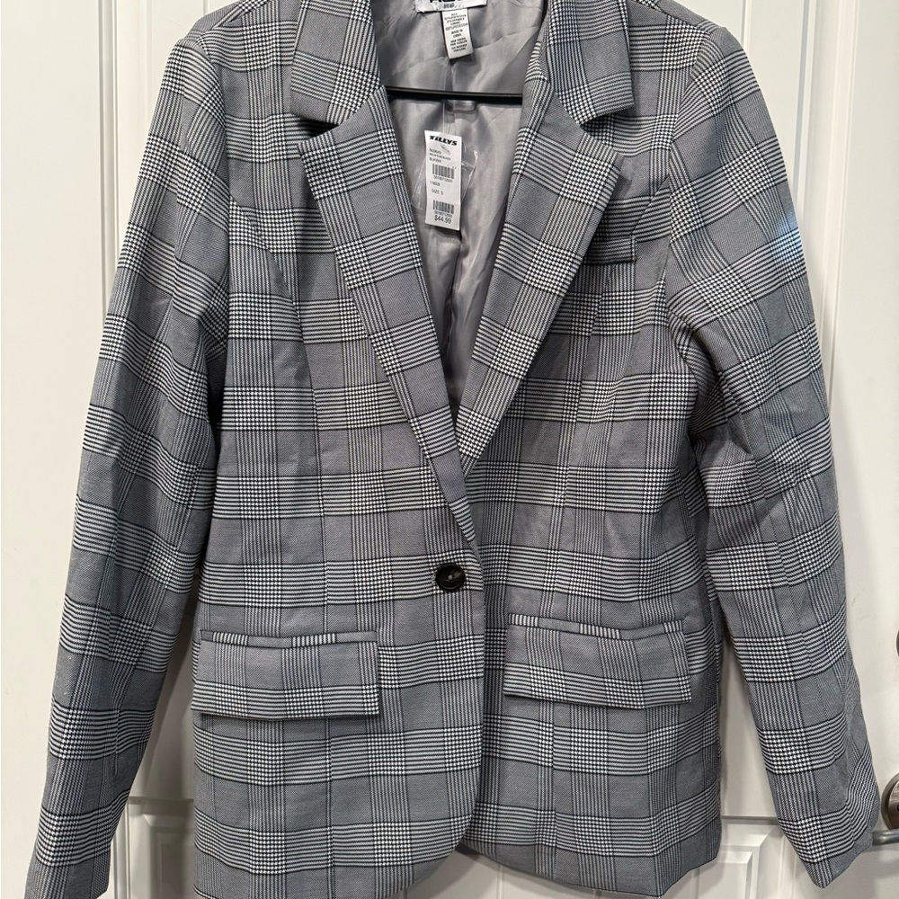 RSQ Women's Classic Checkered Blazer